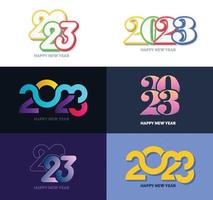 Big Collection of 2023 Happy New Year symbols Cover of business diary for 2023 with wishes vector