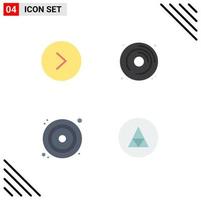 Mobile Interface Flat Icon Set of 4 Pictograms of arrow dvd cd hobby magic Editable Vector Design Elements