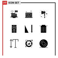 9 Creative Icons Modern Signs and Symbols of sort recycle music message deleted Editable Vector Design Elements