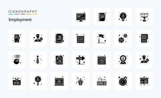 25 Employment Solid Glyph icon pack vector