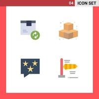 4 Flat Icon concept for Websites Mobile and Apps box chat service game rate Editable Vector Design Elements