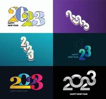 Big Collection of 2023 Happy New Year symbols Cover of business diary for 2023 with wishes vector