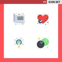 Group of 4 Flat Icons Signs and Symbols for blue like plan checked click Editable Vector Design Elements