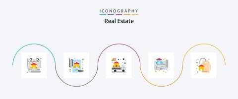 Real Estate Flat 5 Icon Pack Including sale. discount. estate. real. location vector