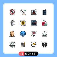 Set of 16 Modern UI Icons Symbols Signs for plant advertisement cake brochure menu Editable Creative Vector Design Elements