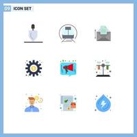 9 Creative Icons Modern Signs and Symbols of chat process mail money cogs Editable Vector Design Elements