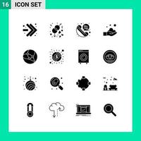 16 iconos creativos signos y símbolos modernos de intercambio de internet web lavar elementos de diseño vectorial editables a mano vector
