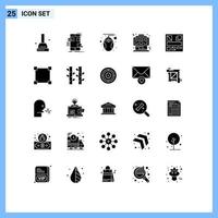 conjunto de 25 iconos de interfaz de usuario modernos signos de símbolos para diseño joystick controlador de computadora juego elementos de diseño vectorial editables vector