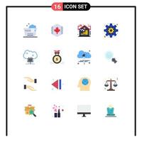 16 Universal Flat Colors Set for Web and Mobile Applications cloud networking cloud based services estate settings business Editable Pack of Creative Vector Design Elements