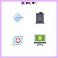 4 Thematic Vector Flat Icons and Editable Symbols of aim power bow business switch Editable Vector Design Elements