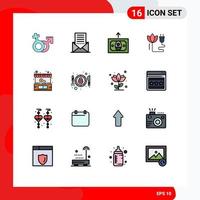 Universal Icon Symbols Group of 16 Modern Flat Color Filled Lines of buy cable interface energy money Editable Creative Vector Design Elements