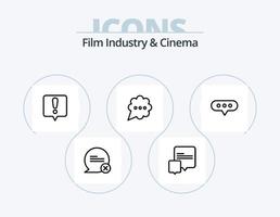 Cenima Line Icon Pack 5 Icon Design. online. entertaiment. film stip. cinema. light vector