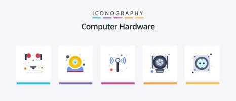 paquete de iconos flat 5 de hardware de computadora que incluye stock. computadora. tecnología. cable. enfriador. diseño de iconos creativos vector