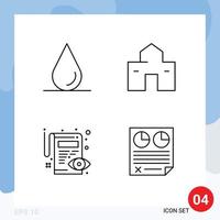 Stock Vector Icon Pack of 4 Line Signs and Symbols for drop pencil home shack contract Editable Vector Design Elements