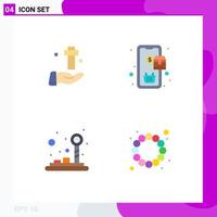 4 Thematic Vector Flat Icons and Editable Symbols of hand control cross order game Editable Vector Design Elements