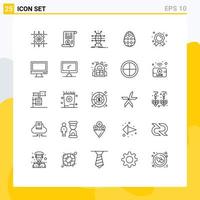 Group of 25 Modern Lines Set for achievement easter egg distribution easter smart Editable Vector Design Elements