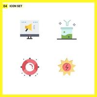 4 iconos creativos signos y símbolos modernos de boya publicitaria filtrado de datos en línea boya de vida elementos de diseño vectorial editables vector