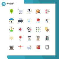 User Interface Pack of 25 Basic Flat Colors of monetization law equipment file case Editable Vector Design Elements