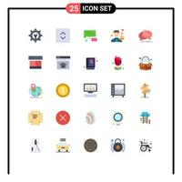 conjunto de 25 iconos modernos de ui símbolos signos para mensajes de comunicación de conversación chat científico elementos de diseño vectorial editables vector