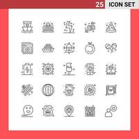 grupo universal de símbolos de iconos de 25 líneas modernas de elementos de diseño de vectores editables macho hembra carga venus pieza