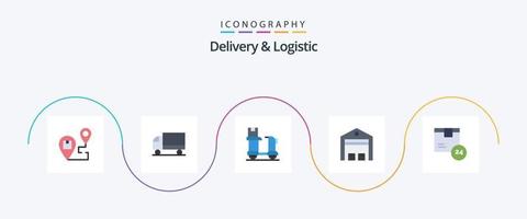 Delivery And Logistic Flat 5 Icon Pack Including shipping. delivery. transport. product. delivery vector