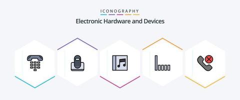 Devices 25 FilledLine icon pack including . remove. connection. phone. contact vector