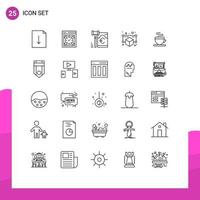 Modern Set of 25 Lines Pictograph of hot point gdpr object gadget Editable Vector Design Elements