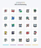 paquete de iconos rellenos de 25 líneas de seo creativo, como filtro. analisis seo negocio. SEO análisis vector