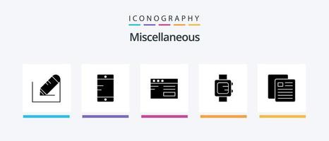 paquete de iconos de glifo 5 misceláneo que incluye la escuela. escuela. Internet. educación. reloj. diseño de iconos creativos vector