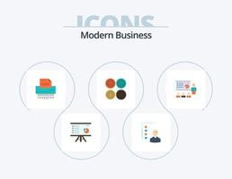 Modern Business Flat Icon Pack 5 Icon Design. data. shredder. abilities. skills. man vector