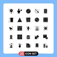 Universal Icon Symbols Group of 25 Modern Solid Glyphs of board clipboard compass tools dentist Editable Vector Design Elements