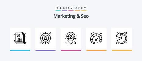 Marketing And Seo Line 5 Icon Pack Including idea. target. target. success. solution. Creative Icons Design vector