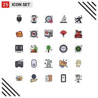 Universal Icon Symbols Group of 25 Modern Filled line Flat Colors of zoom microsope home wifi lab service Editable Vector Design Elements