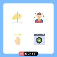 Mobile Interface Flat Icon Set of 4 Pictograms of creativity hand insight mechanic gestures Editable Vector Design Elements