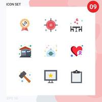 Set of 9 Modern UI Icons Symbols Signs for gift expenses date costs bills Editable Vector Design Elements