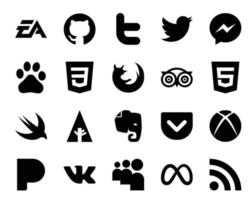 20 Social Media Icon Pack Including pocket forrst css swift travel vector