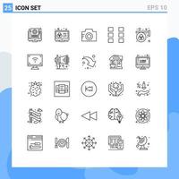 Mobile Interface Line Set of 25 Pictograms of advertisement ux designer ui picture Editable Vector Design Elements