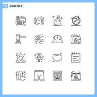 User Interface Pack of 16 Basic Outlines of order court space auction link Editable Vector Design Elements