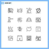 User Interface Pack of 16 Basic Outlines of order court space auction link Editable Vector Design Elements