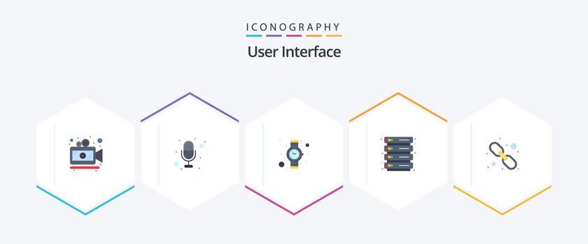 User Interface 25 Flat icon pack including . web link. watch. web. hyperlink vector