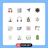 Pack of 16 Modern Flat Colors Signs and Symbols for Web Print Media such as things iot pin internet cog Editable Pack of Creative Vector Design Elements