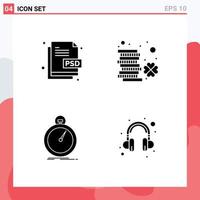 Modern Set of 4 Solid Glyphs Pictograph of creative patrick file ireland fast Editable Vector Design Elements