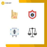 User Interface Pack of 4 Basic Flat Icons of fanatic form sport shield medicine Editable Vector Design Elements