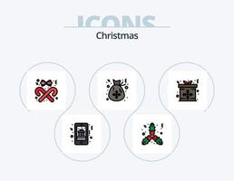 paquete de iconos llenos de línea navideña 5 diseño de iconos. . película. carrete de película entretenimiento Óscar vector