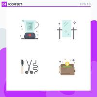 User Interface Pack of 4 Basic Flat Icons of baked reflection jug dresser surgery Editable Vector Design Elements