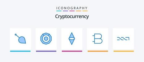 Cryptocurrency Blue 5 Icon Pack Including currency. crypto. crypto currency. coin. money. Creative Icons Design vector