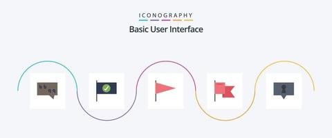 paquete básico de 5 íconos planos que incluye . marca. vector