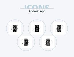 Android App Glyph Icon Pack 5 Icon Design. gadget. wifi. text. phone. app vector