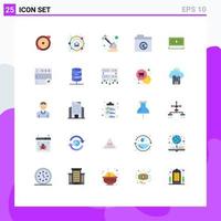 Universal Icon Symbols Group of 25 Modern Flat Colors of payment dollar labour restore folder Editable Vector Design Elements