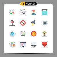 16 Universal Flat Color Signs Symbols of board game female finish women Editable Pack of Creative Vector Design Elements